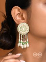 Yavasa- The Green Pasture- Pearls and Stones Embroidered Earrings