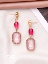 The Rose-Tinted Mirror- Golden Embellished Earrings