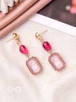 The Rose-Tinted Mirror- Golden Embellished Earrings