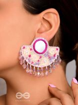 Tevana- The Pleasure Garden- Mirror, Resham and Glass Beads Embroidered Earrings