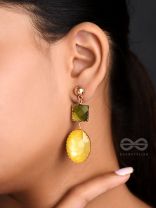 The Sun-Kissed- Golden Embellished Earrings