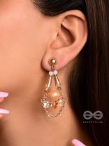 The Crystal Chandelier- Golden Embellished Earrings