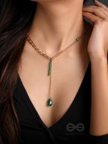 Drop in the Ocean- Golden Embellished Necklace 