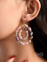 The Pebble Paths- Golden Embellished Earrings