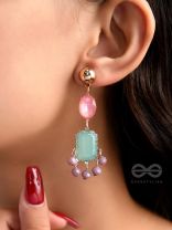 The Smoked Mirror- Golden Embellished Earrings