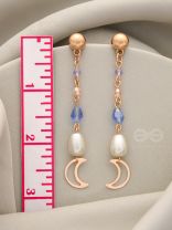 Over The Moon - Golden Pearl and Beads Earrings