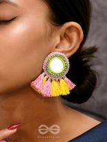 Aatapa- The Warm Sunrays- Mirror, Reshma and Sequins Embroidered Earrings