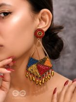 Dyuvan- The Colorful Paradise- Resham and Glass Beads Embroidered Earrings