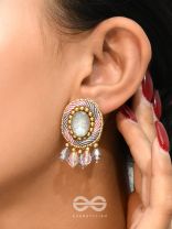 Arkasman- The Crystal Ball- Stones and Beads Embroidered Earrings 