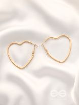 Love Me Like I do - Trendy Heart Hoops- Golden