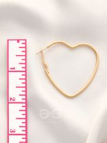 Love Me Like I do - Trendy Heart Hoops- Golden