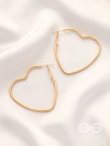 Love Me Like I do - Trendy Heart Hoops- Golden