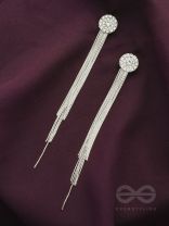 THE CHARM OF A PERFECTIONIST STONE STUDDED DANGLERS- Silver