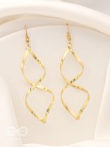 Glistening Golden Criss-Cross Dangler Earrings