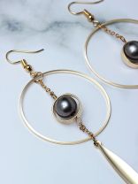 Feather Light Hoop Drop Earings