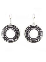 Silver Hoop Handicraft Earrings