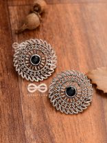 The Elegant Mesh Studs (Onyx Black) - The Embellished Oxidised Collection