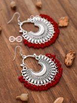 The Motif Moon Chandbali Earrings (Red) - The Boho Basics