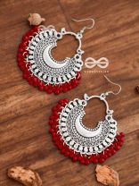 The Motif Moon Chandbali Earrings (Red) - The Boho Basics