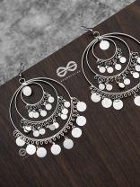 The Playful Delight - Elegant Circular Danglers (Silver)