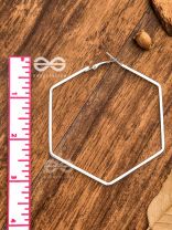 The Hypnotic Hexagonal Hoops(Silver) - Casual Daily-wear Earrings 