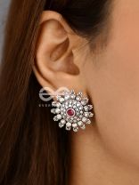 The Bohemian Intricate Sun (Onyx Black) - Embellished Oxidised Studs