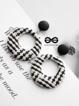 The Classic Black-n-Whites - Woven Handicraft Earrings