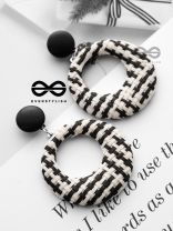 The Classic Black-n-Whites - Woven Handicraft Earrings
