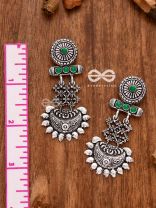 A Bohemian Statement (Emerald Green) - Embellished Oxidised Earrings