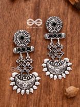 A Bohemian Statement (Onyx Black) - Embellished Oxidised Earrings