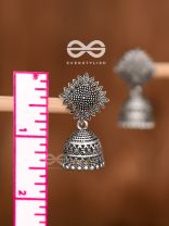 The Little Fern Jhumkis - Oxidised Boho Earrings