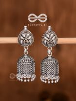 The Boho Chic Cylindrical Jhumkis - Oxidised Boho Earrings