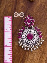 The Woman of Wonder - Embellished Oxidised Earrings (Ruby Red)