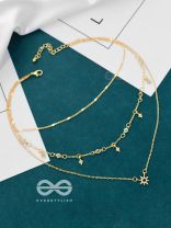 The Stylish Shimmer - Multilayered Golden Necklace