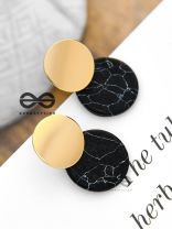 The Chic Marbles (Black) - Casual Golden Earrings