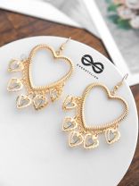 I'm all Heart - Studded Golden Danglers