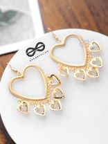 I'm all Heart - Studded Golden Danglers