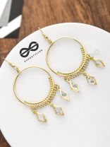 The Studded Charms - Golden Light-weight Danglers 