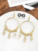 The Studded Charms - Golden Light-weight Danglers 