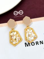The Pebbles of Glam - Golden Enamelled Earrings