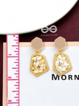 The Pebbles of Glam - Golden Enamelled Earrings