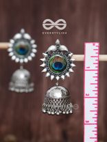 The Artsy Peacocks - Oxidised Boho Jhumkis