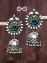 The Artsy Peacocks - Oxidised Boho Jhumkis