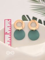 The Geometric Glam Earrings - Golden Green