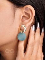 The Geometric Glam Earrings - Golden Green