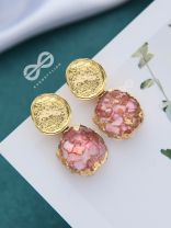 Geode Wrapped in Gold (Pink) - Gorgeous Statement Earrings