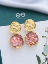 Geode Wrapped in Gold (Pink) - Gorgeous Statement Earrings