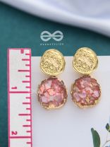 Geode Wrapped in Gold (Pink) - Gorgeous Statement Earrings