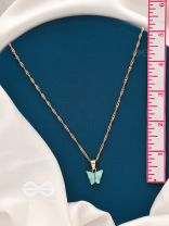 The Beguiling Butterfly - Golden Casual Neckpiece (Mint Green)