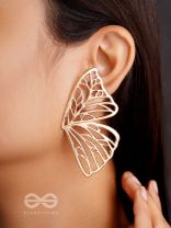 The Glorious Butterflies - Golden Statement Stud Earrings